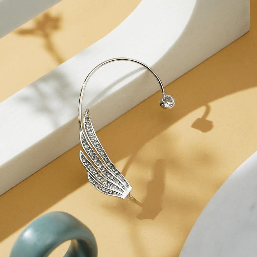 Wing Earrings (18K White Gold Plated)